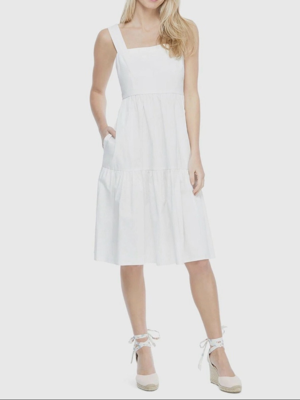Gal Meets Glam White Collection Desiree Bow Back Sundress 4 NEW